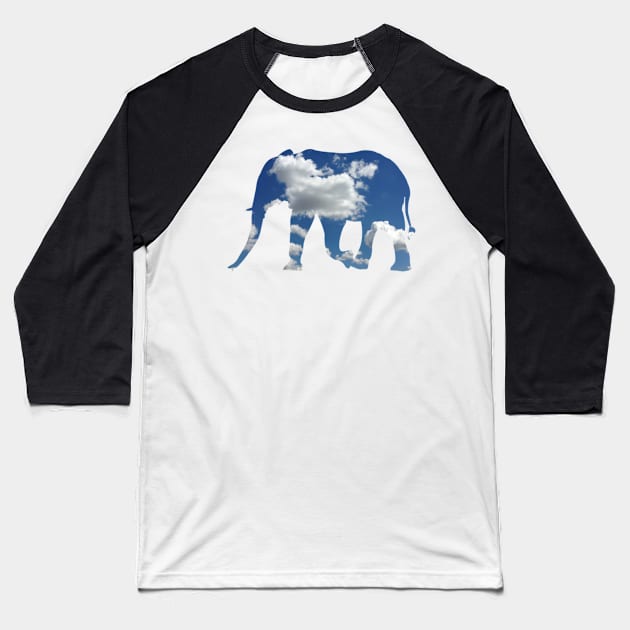 Elephant Mastodon Wild Animal Abstract Mammoth Clouds Sky Tusker Gift Pachyderm Shirt Cute Baseball T-Shirt by gdimido